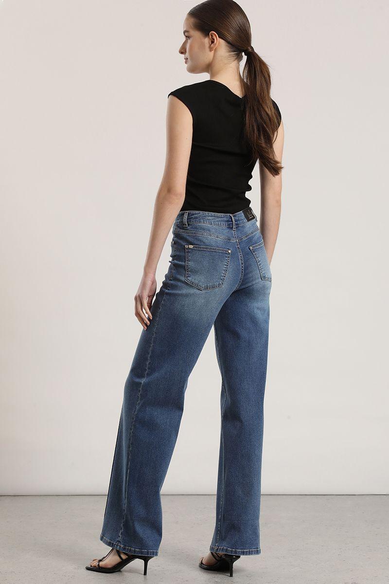 Jeans straight Liola mujer azul-4