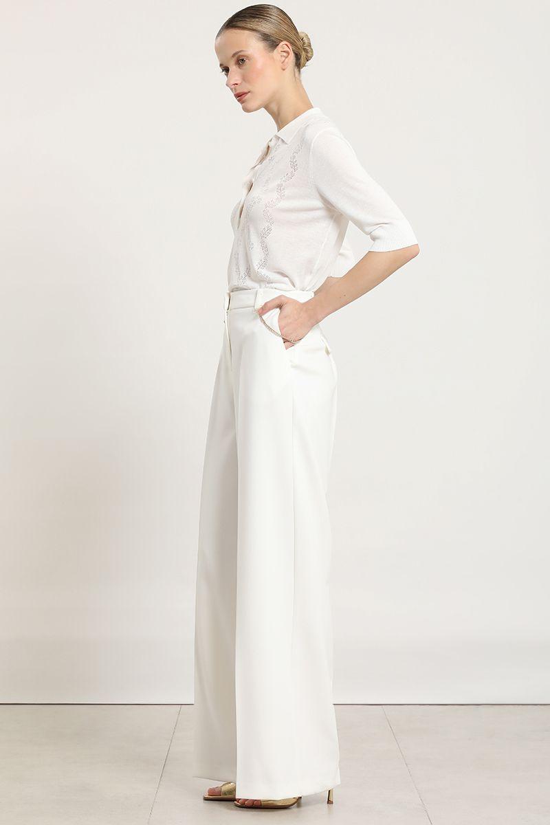 Pantalon ancho con cadena, crudo Liola-3