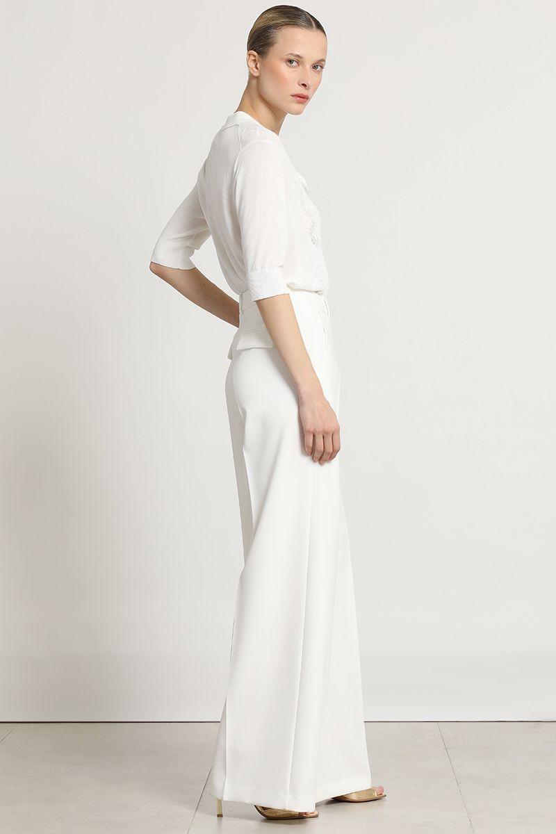 Pantalon ancho con cadena, crudo Liola-4