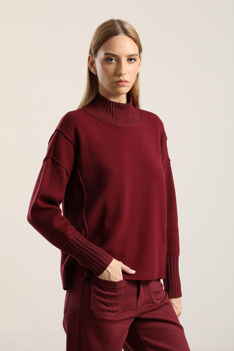 Jersey punto, cortes destacados, vino Liola-5