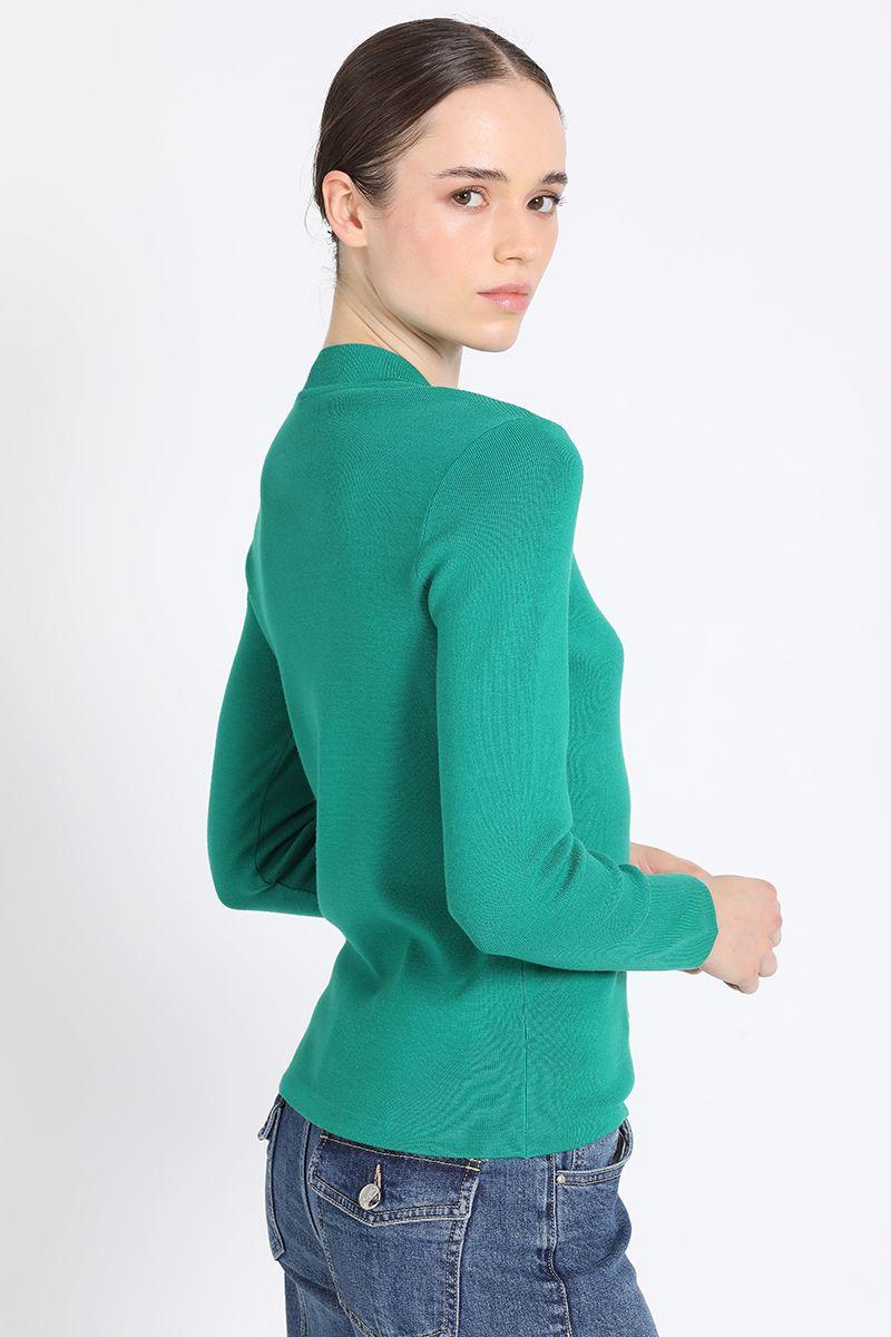 Tejido Punto Aberturas En Gotas, Verde Liola-5