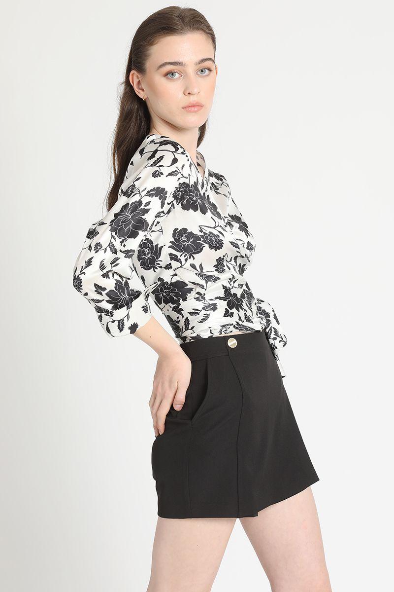 Blusa Cruzada Satin Estampado Crudo Liola-5