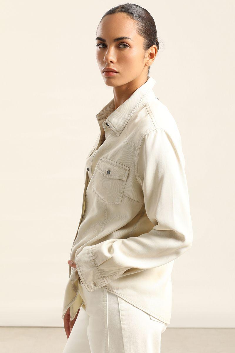 Camisa Lyocell Procesado, Beige Liola-2