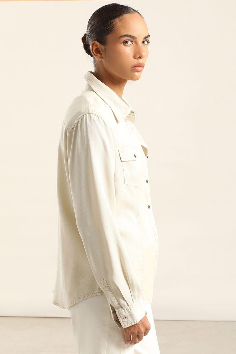 Camisa Lyocell Procesado, Beige Liola-5