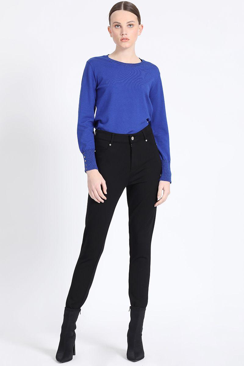 Pantalon Pitillo, Tiro Medio ,Negro Liola-1