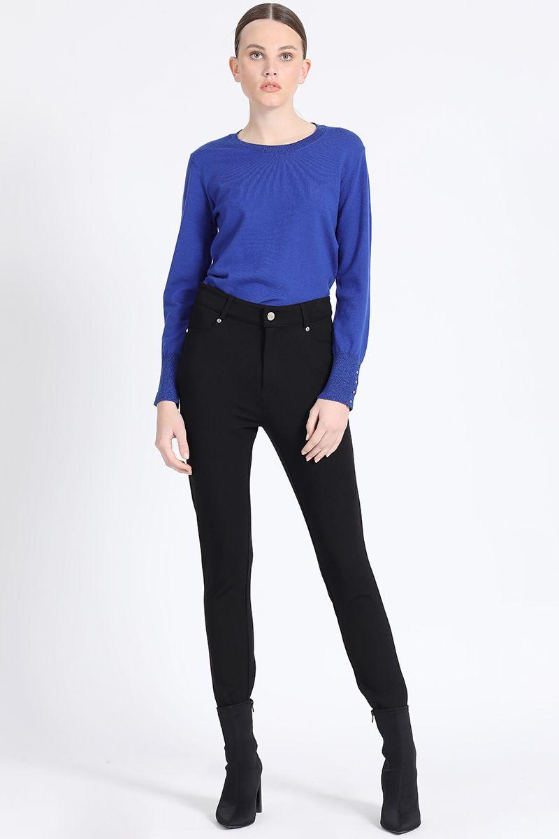 Pantalon Pitillo, Tiro Medio ,Negro Liola-5