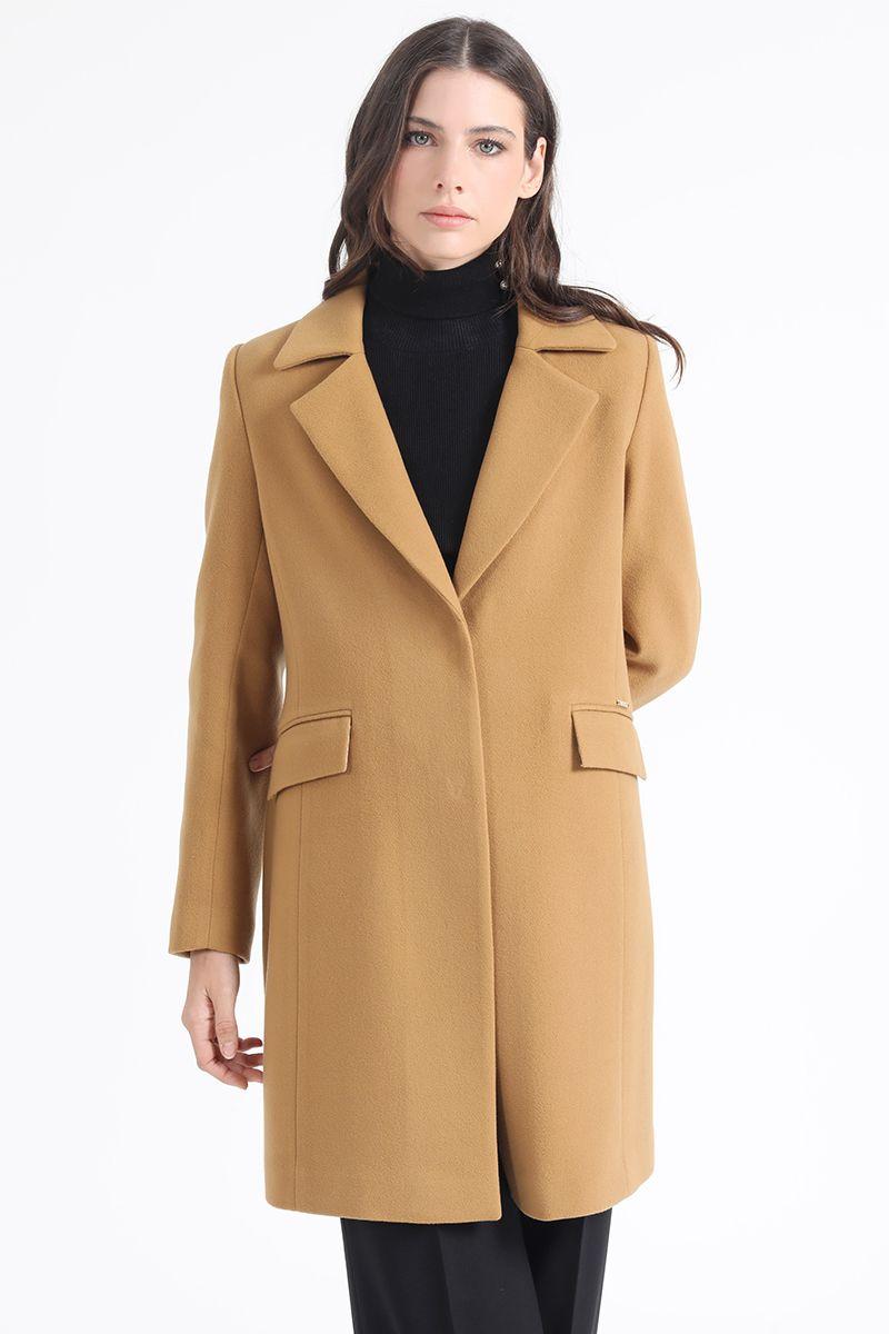 Abrigo Basico Forro Estampado, Muflon Camel Liola-5