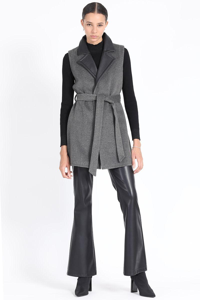 Chaqueton Sin Mangas, Muflon Melange Gris Liola-1