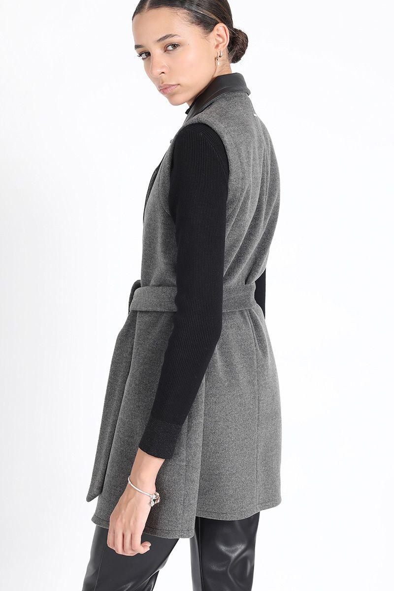 Chaqueton Sin Mangas, Muflon Melange Gris Liola-3