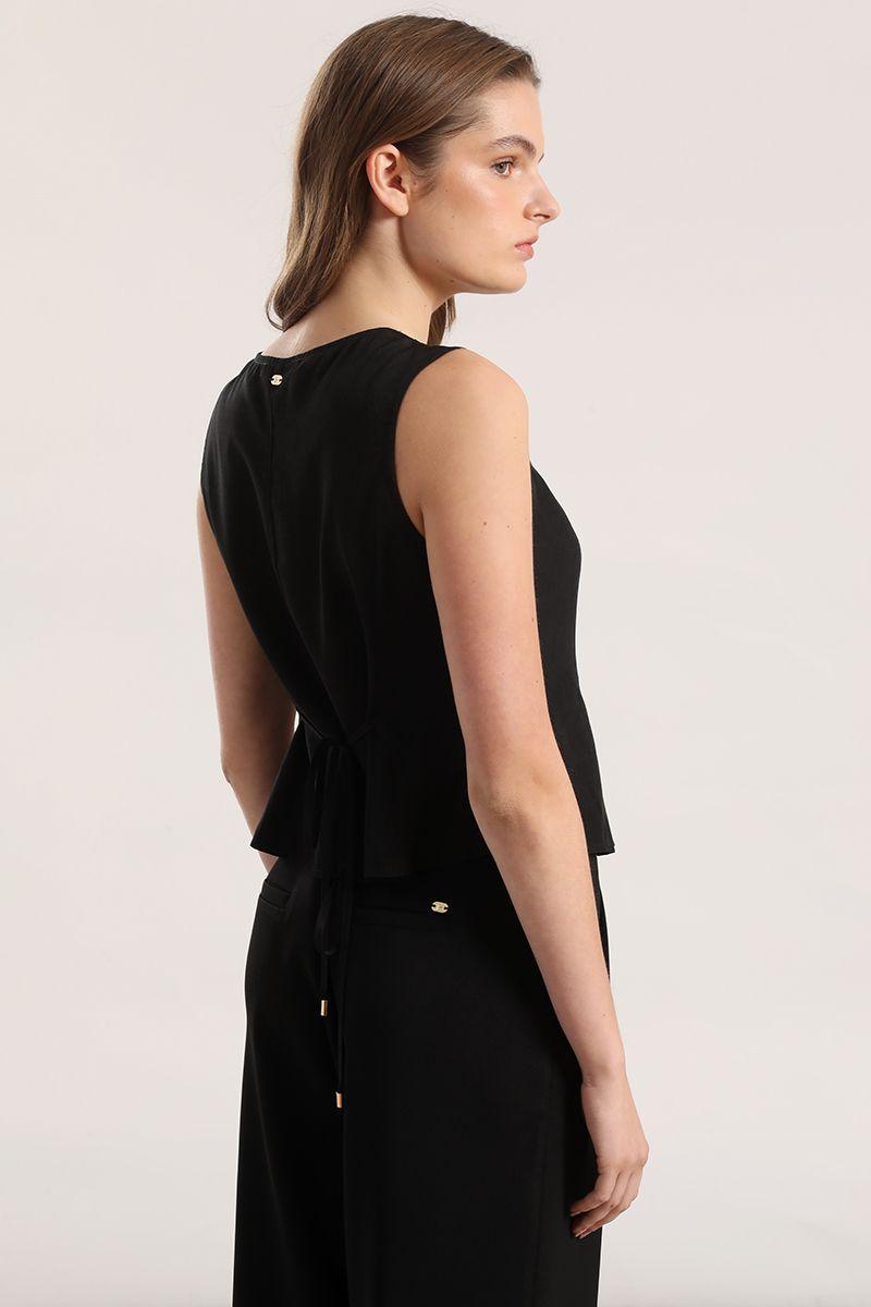 Blusa encaje Liola mujer negro-3