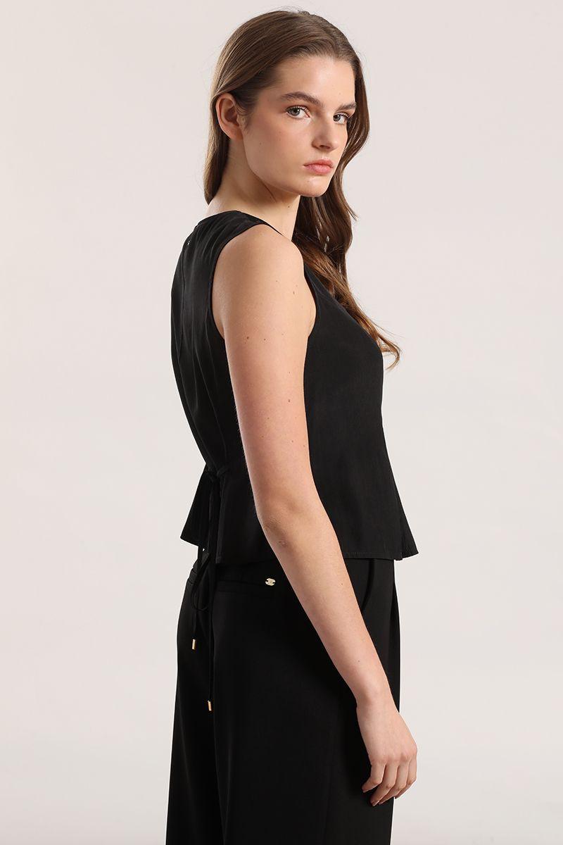 Blusa encaje Liola mujer negro-4