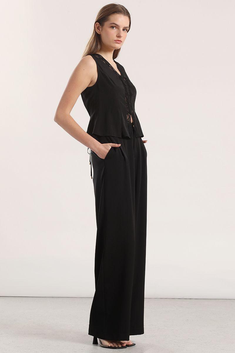 Blusa encaje Liola mujer negro-5