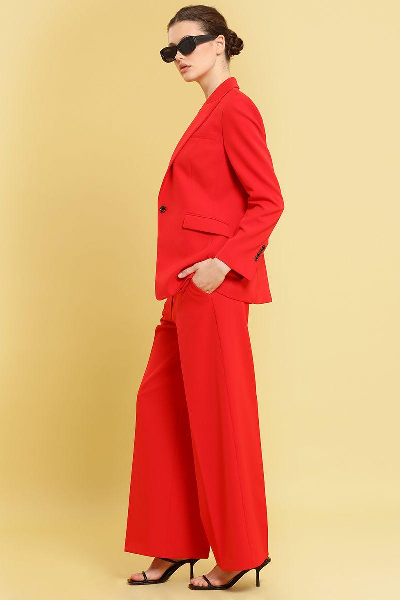 Pantalon cropped wide, rojo Liola-3