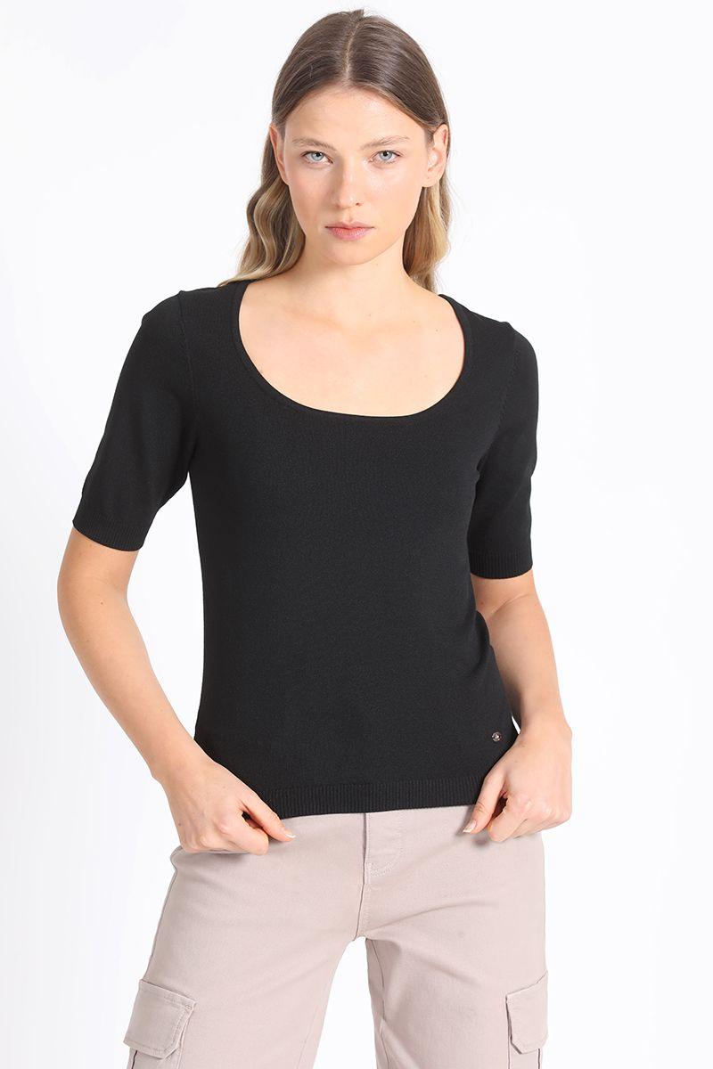 Polera Tejida Negro Liola-1