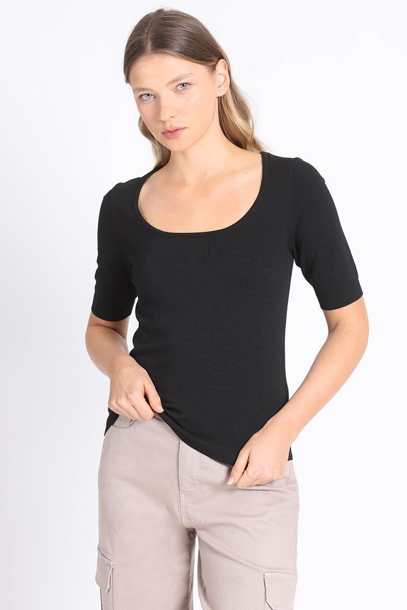 Polera Tejida Negro Liola-5