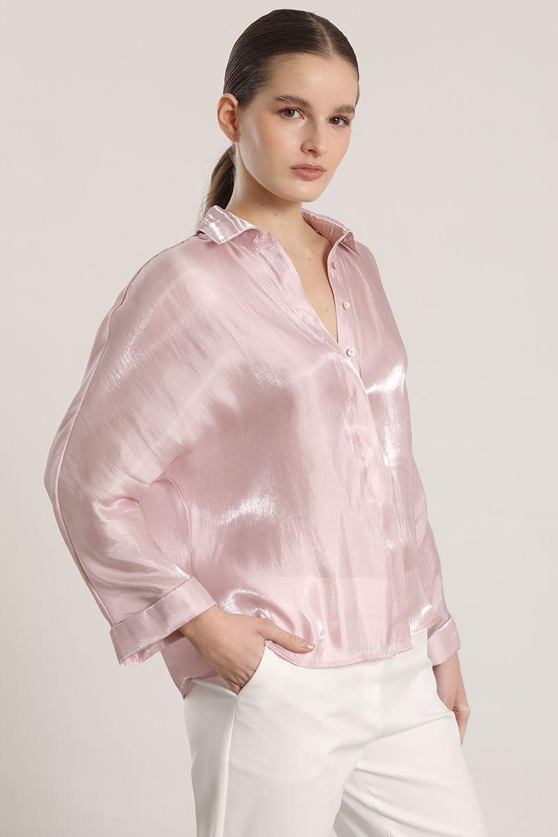Blusa satin liola mujer rosa-6