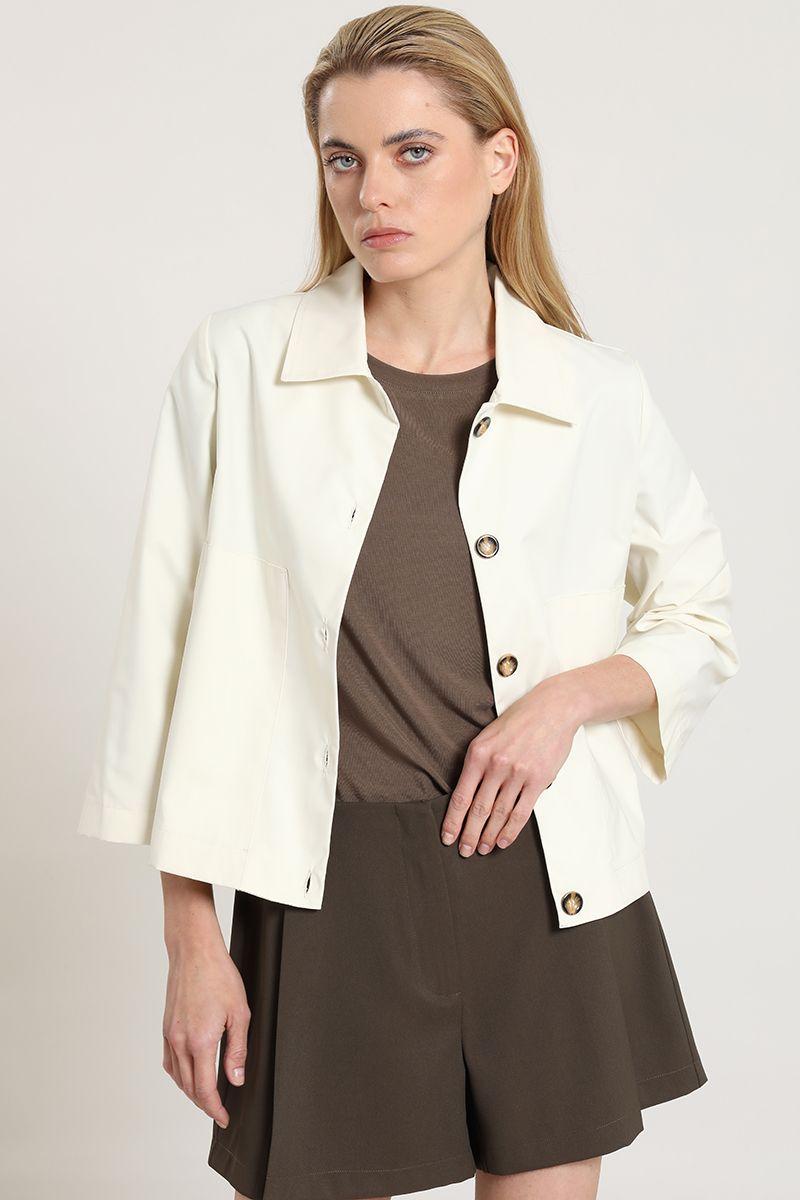 Chaqueta efecto satinado, crudo Liola-0