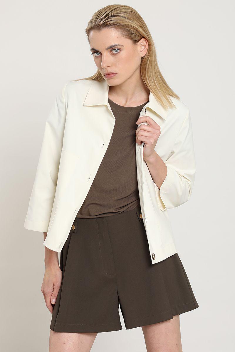 Chaqueta efecto satinado, crudo Liola-3