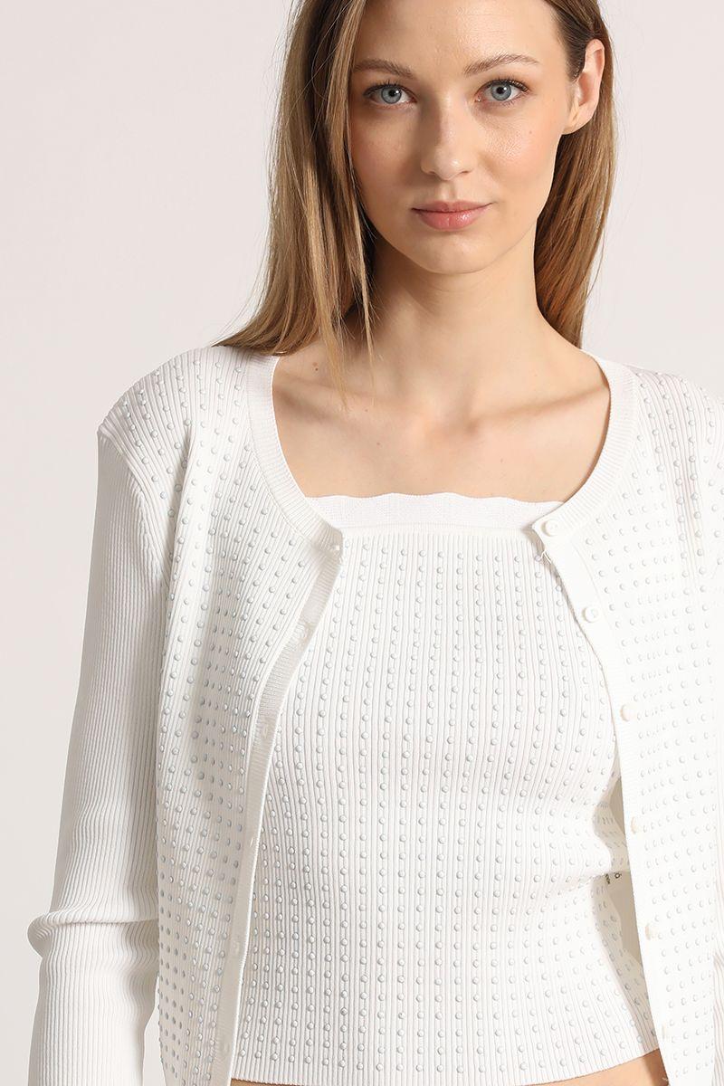 Cardigan tejido liola mujer crudo-1