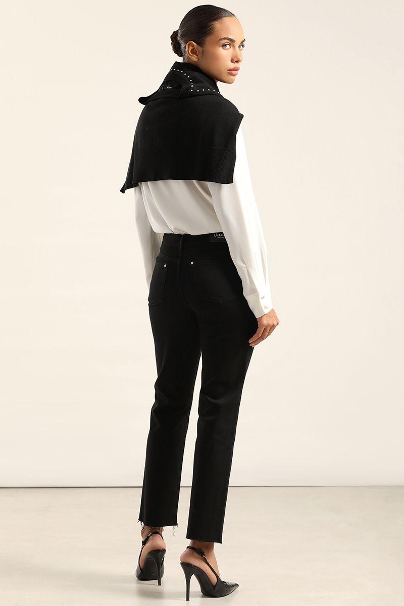 Jeans Color Slim Push Up, Negro Liola-1