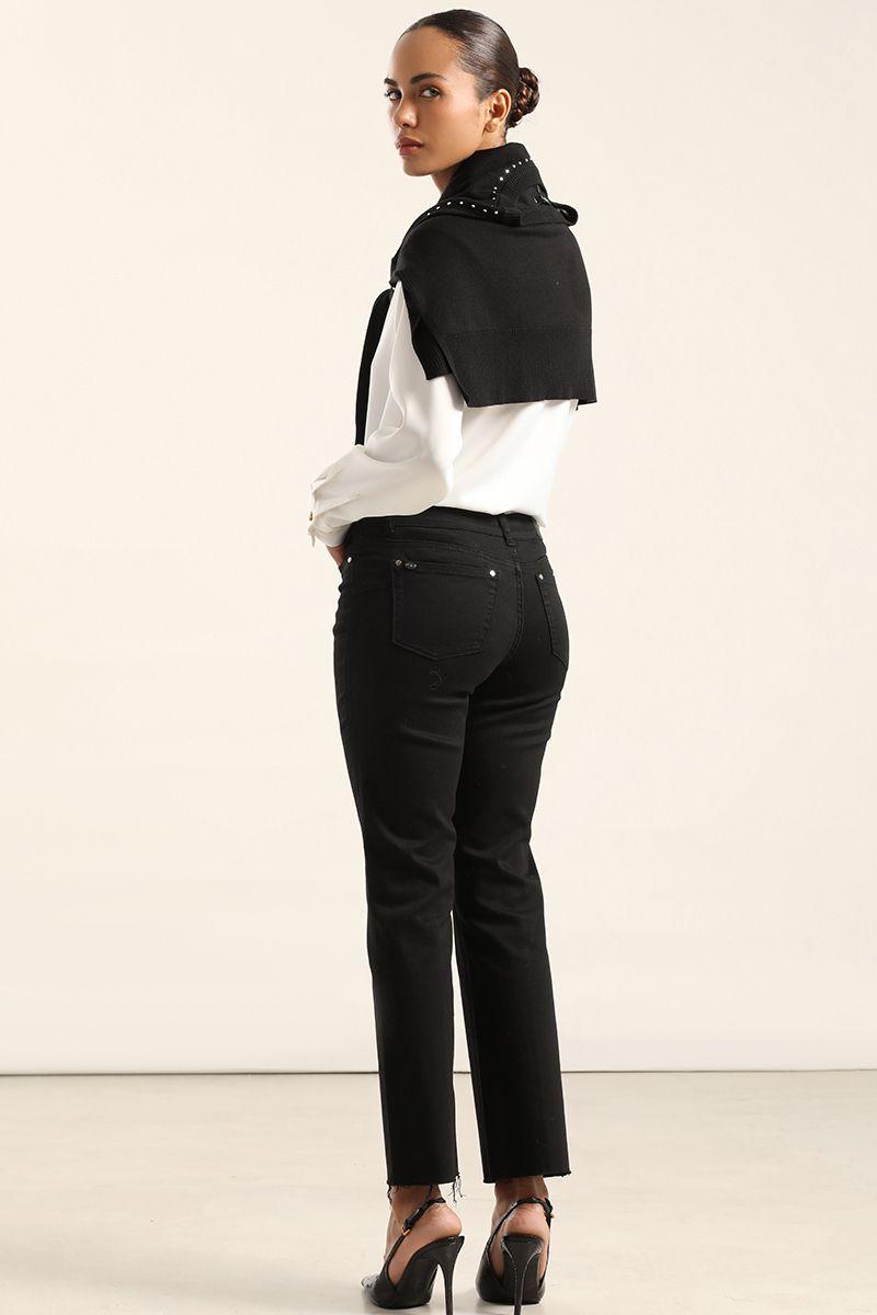 Jeans Color Slim Push Up, Negro Liola-5