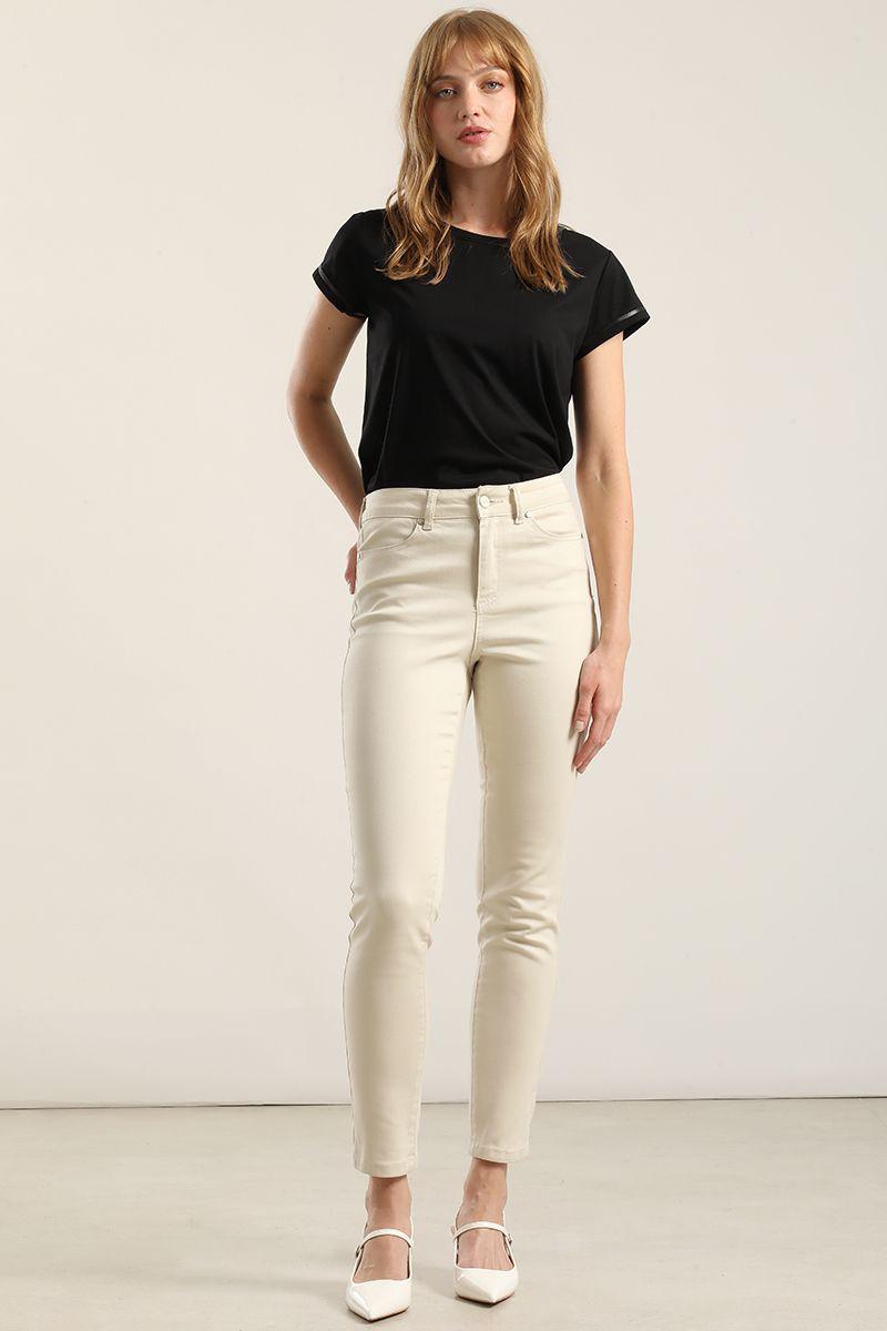 Jeans color skinny, beige Liola-0
