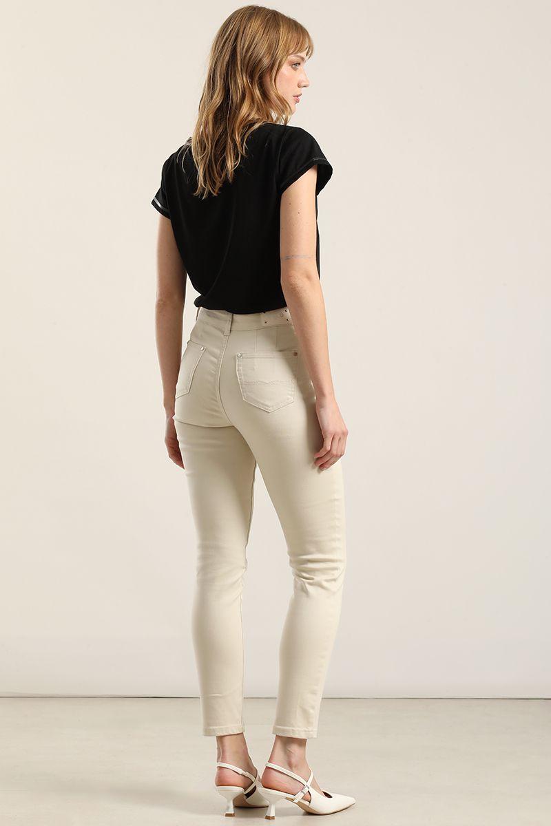 Jeans color skinny, beige Liola-2