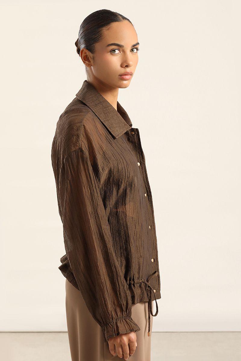 Bluson Bomber Mix Lyocell, Chocolate Liola-2