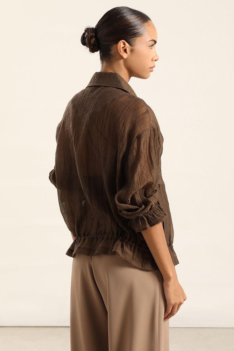Bluson Bomber Mix Lyocell, Chocolate Liola-3