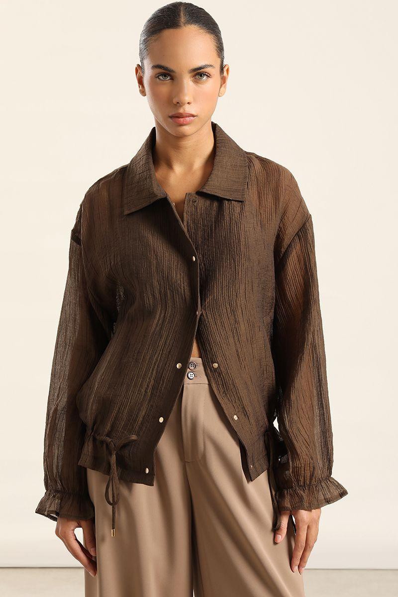 Bluson Bomber Mix Lyocell, Chocolate Liola-4