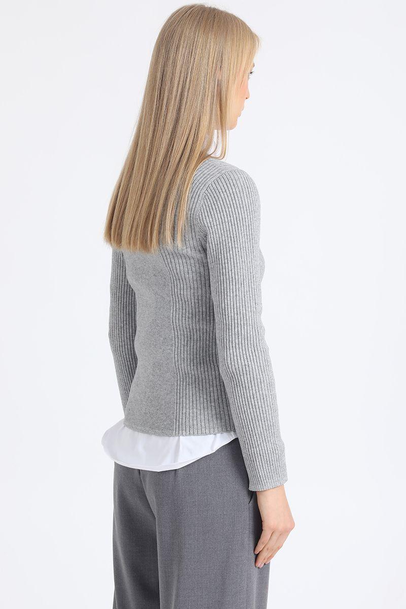 Sweater Punto Con Detalles Con Hilo Metalizado, Gris Liola-3