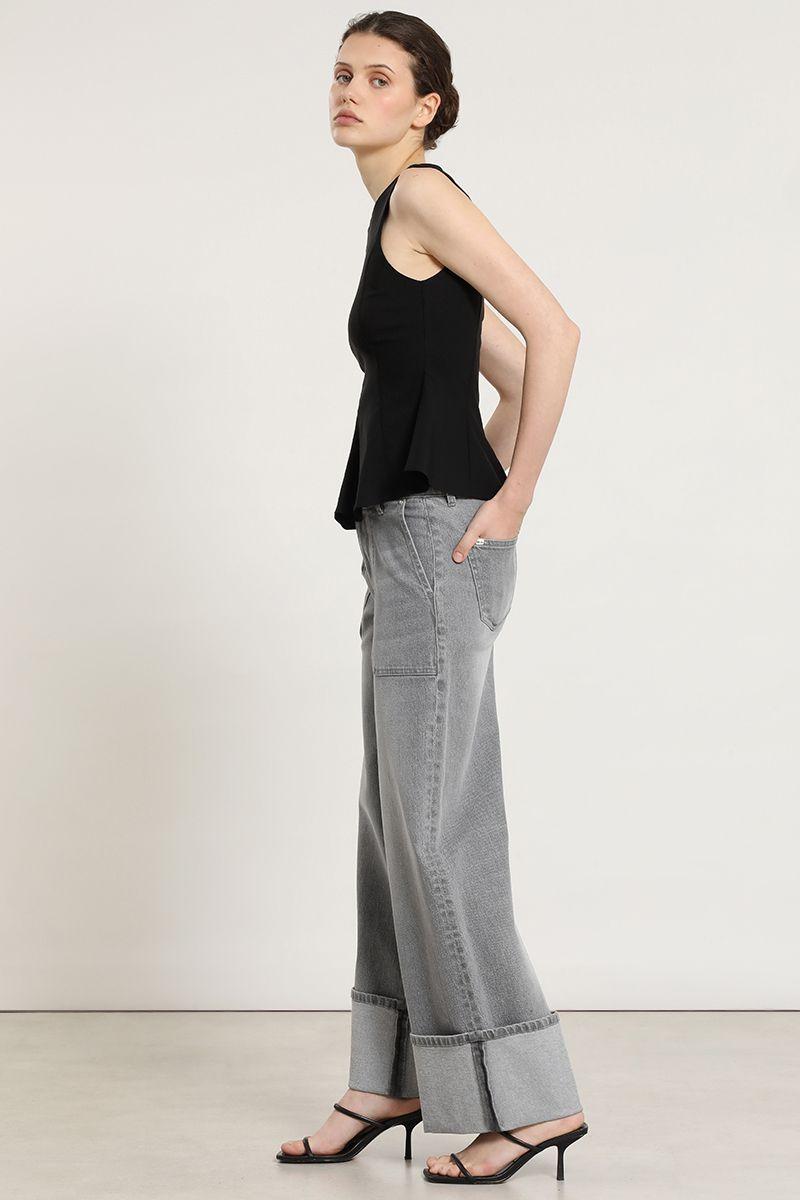 Jeans straight, push up, gris Liola-6