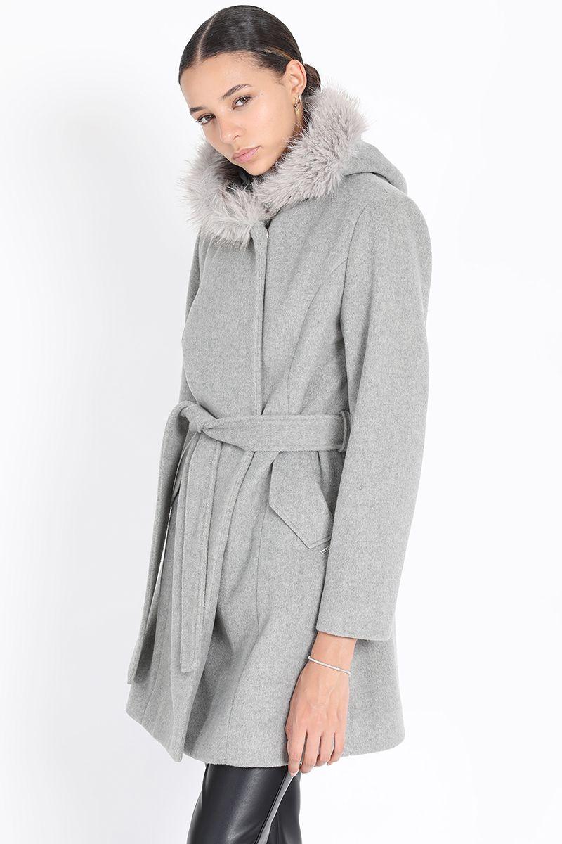 Chaqueton Con Capucha, Muflon Melange Gris Liola-2