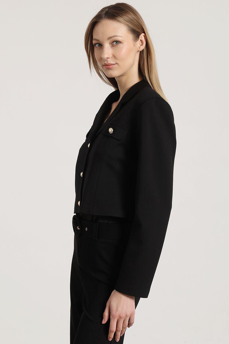 Chaqueta cropped Liola mujer negro-2