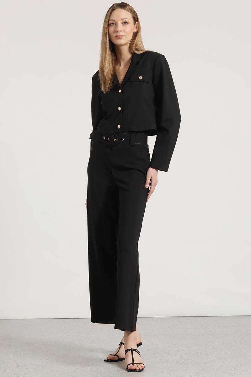 Chaqueta cropped Liola mujer negro-4