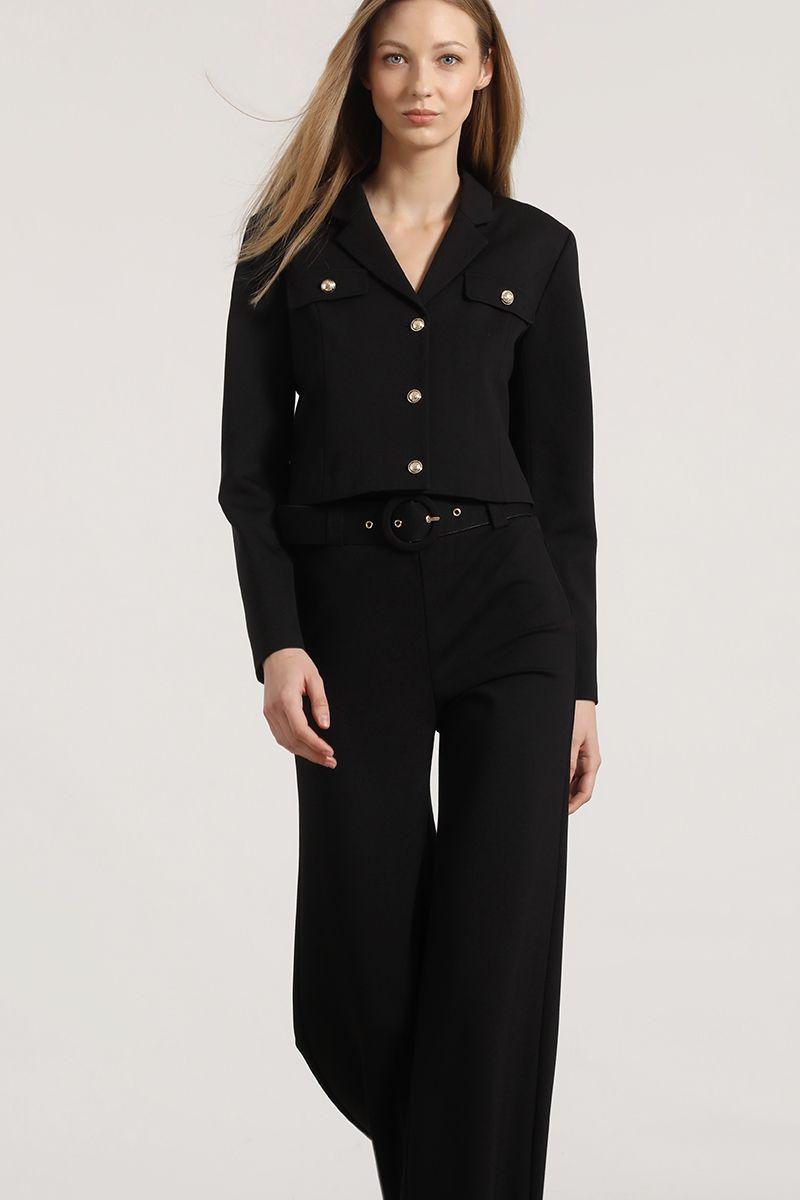 Chaqueta cropped Liola mujer negro-5