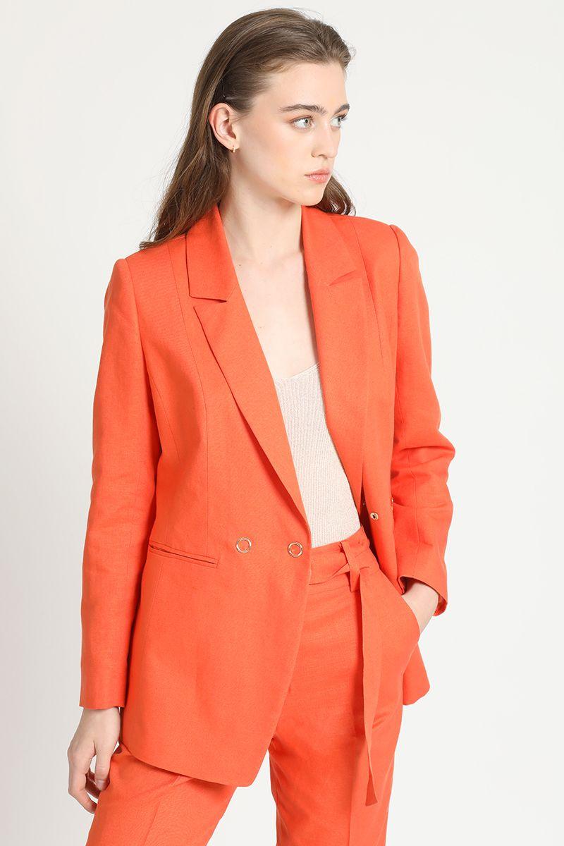 Blazer Cruzado Lino Algodón Oxido Liola-3
