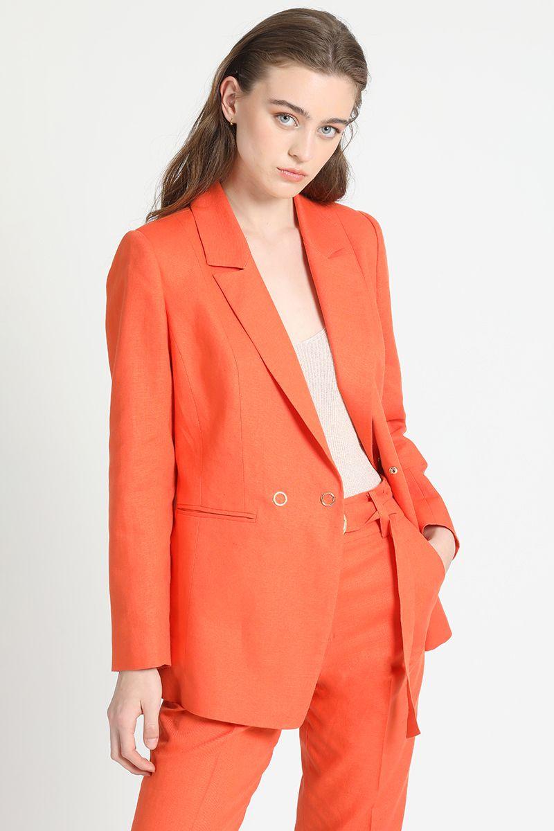 Blazer Cruzado Lino Algodón Oxido Liola-5