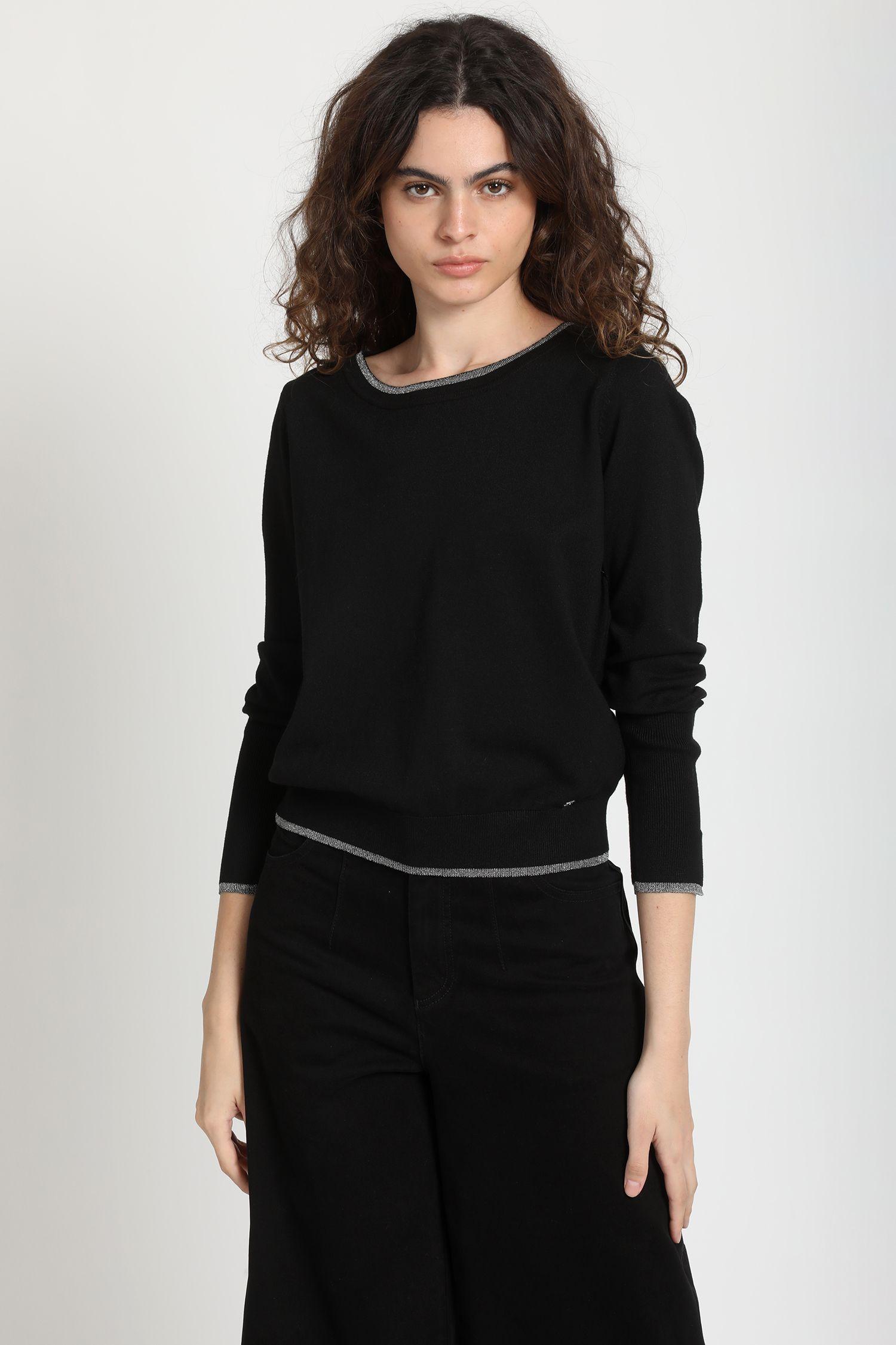 Sweater Tejido Mix Lurex Negro Liola-0