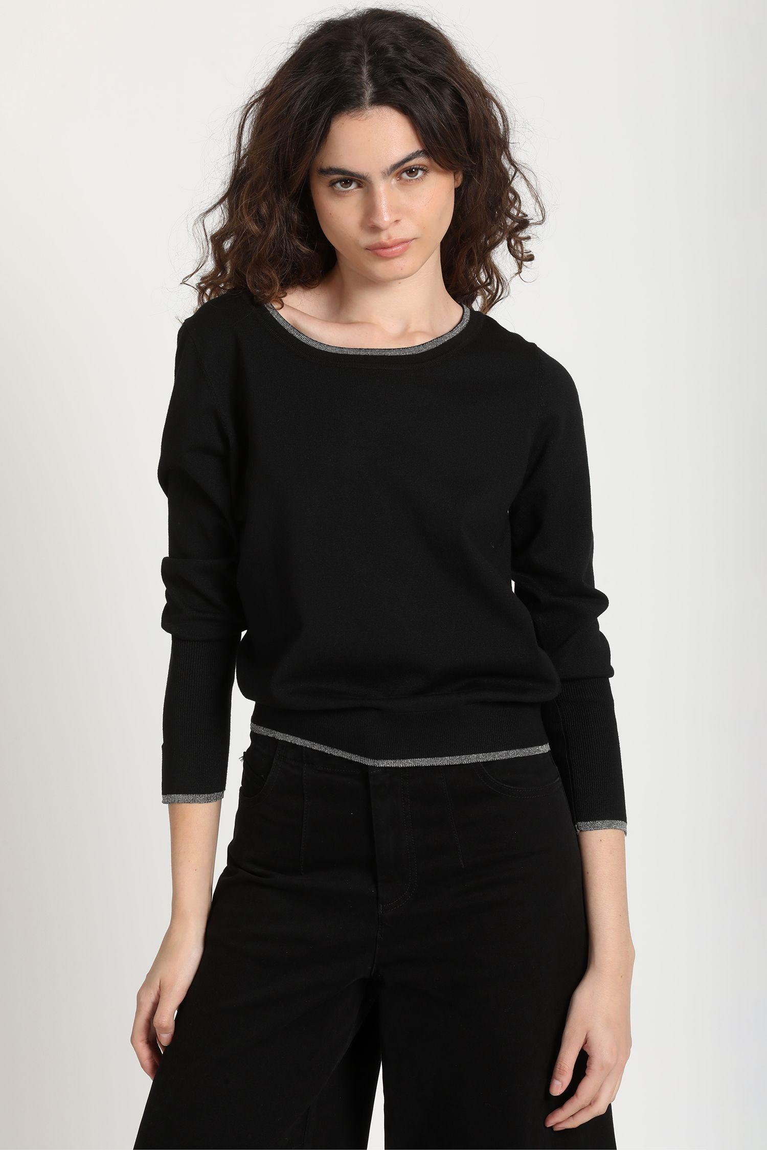 Sweater Tejido Mix Lurex Negro Liola-1