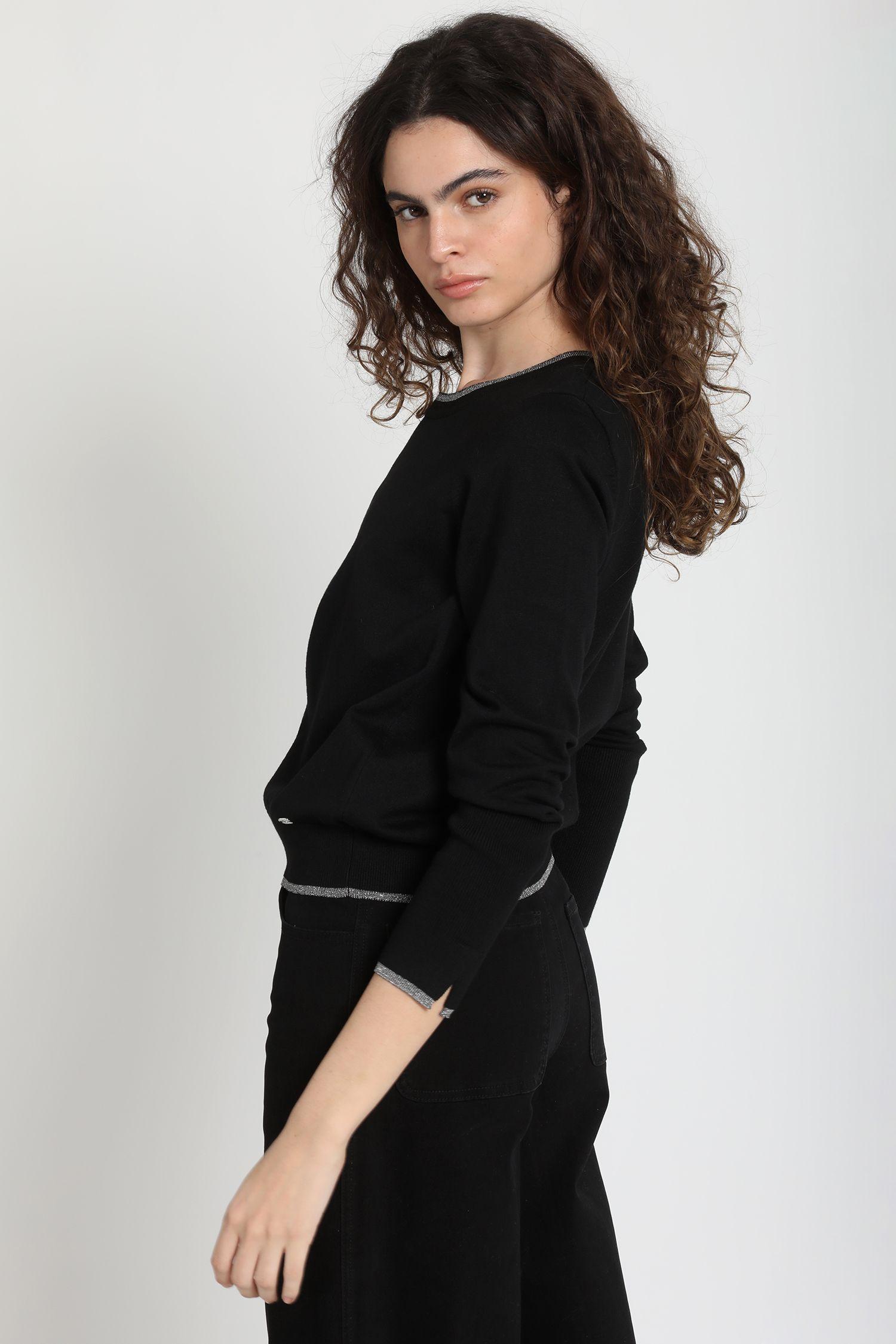 Sweater Tejido Mix Lurex Negro Liola-3