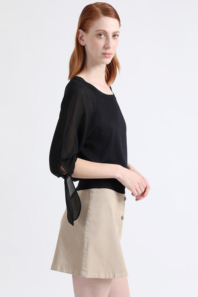 Tejido Punto Mix Con Amarras, Negro Liola-5