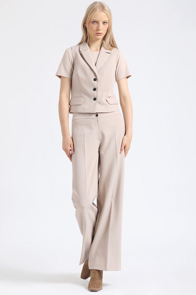 Pantalon Ancho Básico, Beige Liola-3