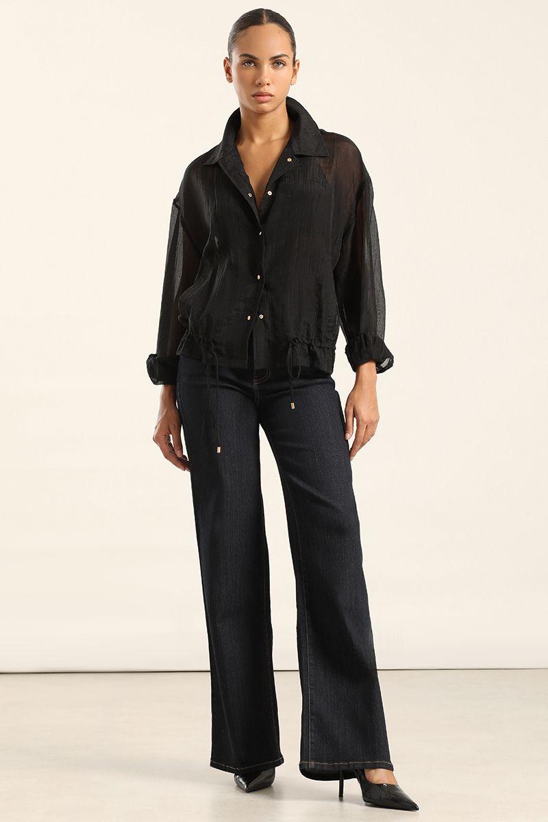 Bluson Bomber Mix Lyocell, Negro Liola-6