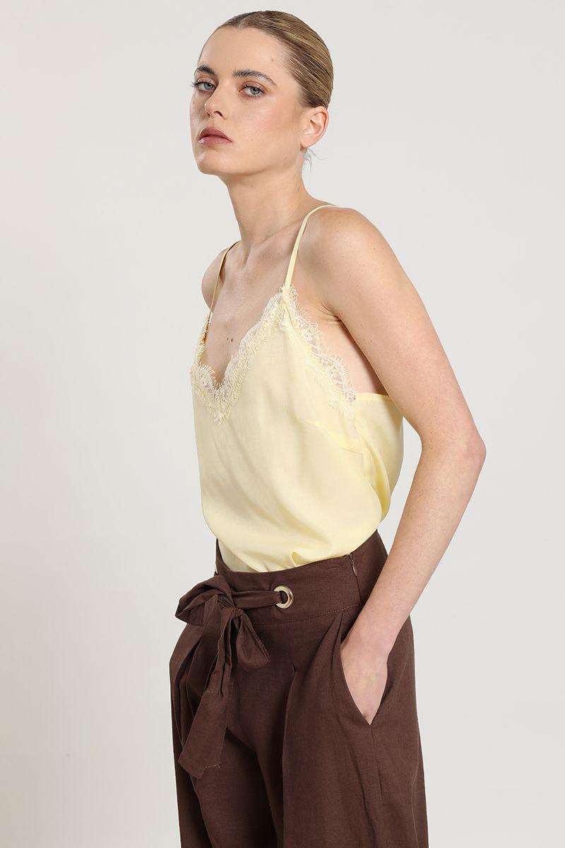 Top lencero pabilo, beige Liola-4