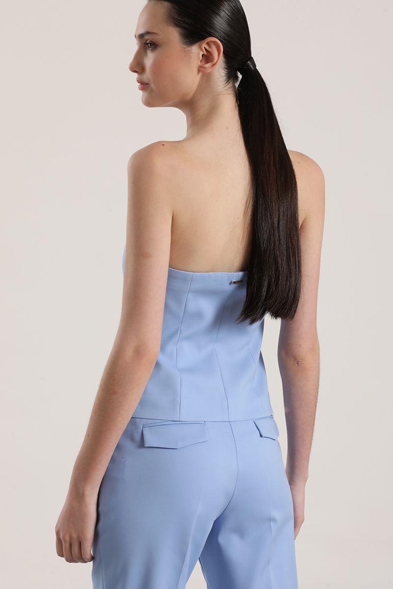 Top strapless Liola mujer celeste-6