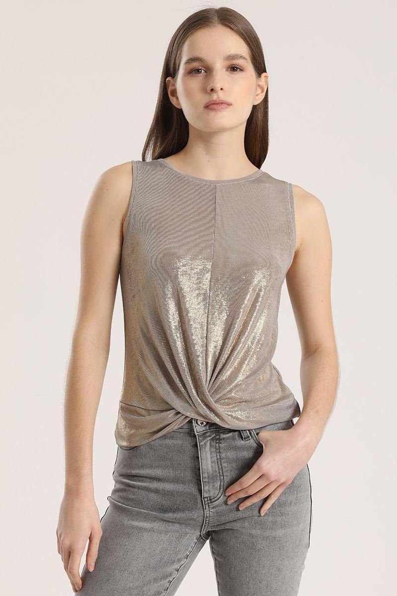 Top folia mujer Liola dorado-4