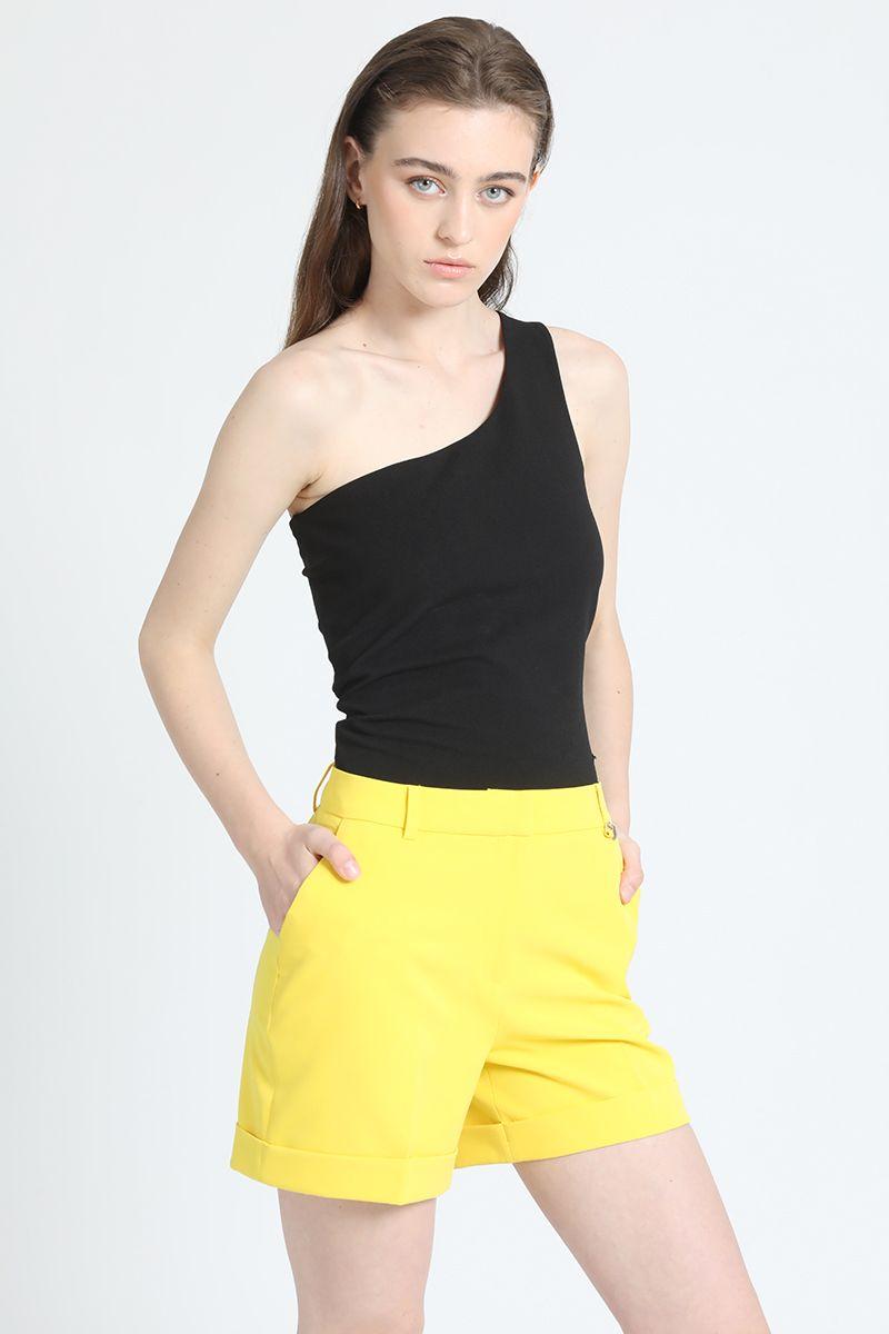 Short Con Bastilla Amarillo Liola-5