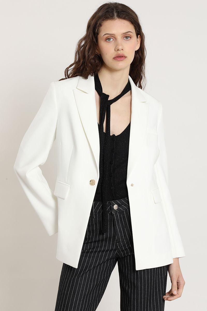 Blazer entallado, broches fantasia, crudo Liola-0