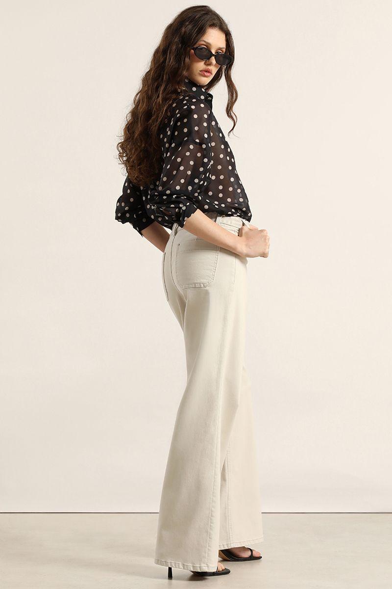 Jeans color, straight, beige Liola-2